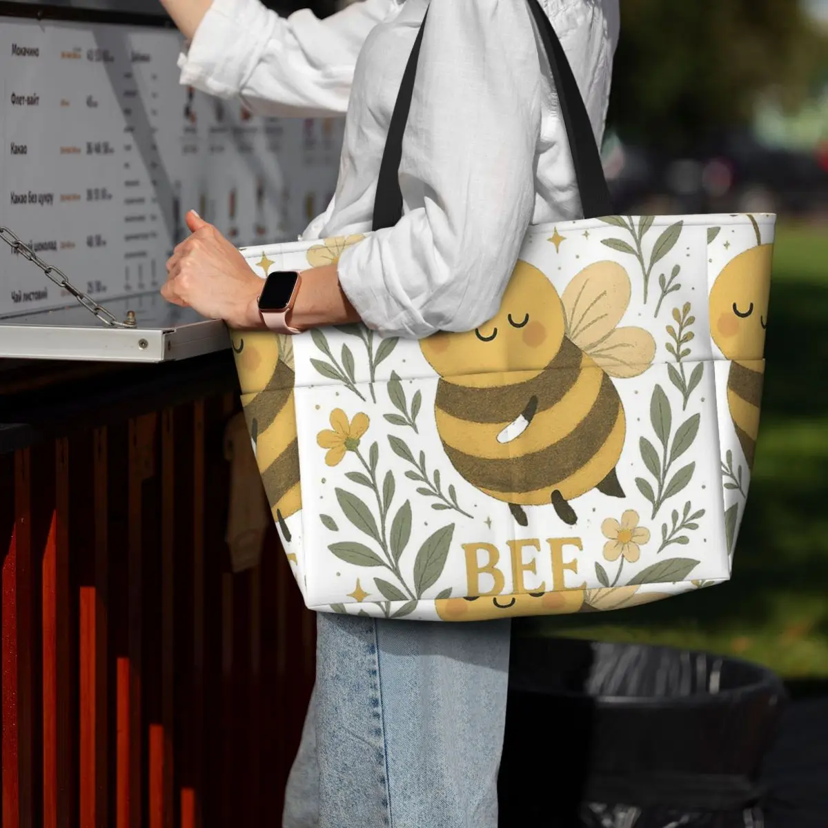 Yoga Fitness Quotes - Пляжная сумка-тоут Bee Kind Cute Bumblebee