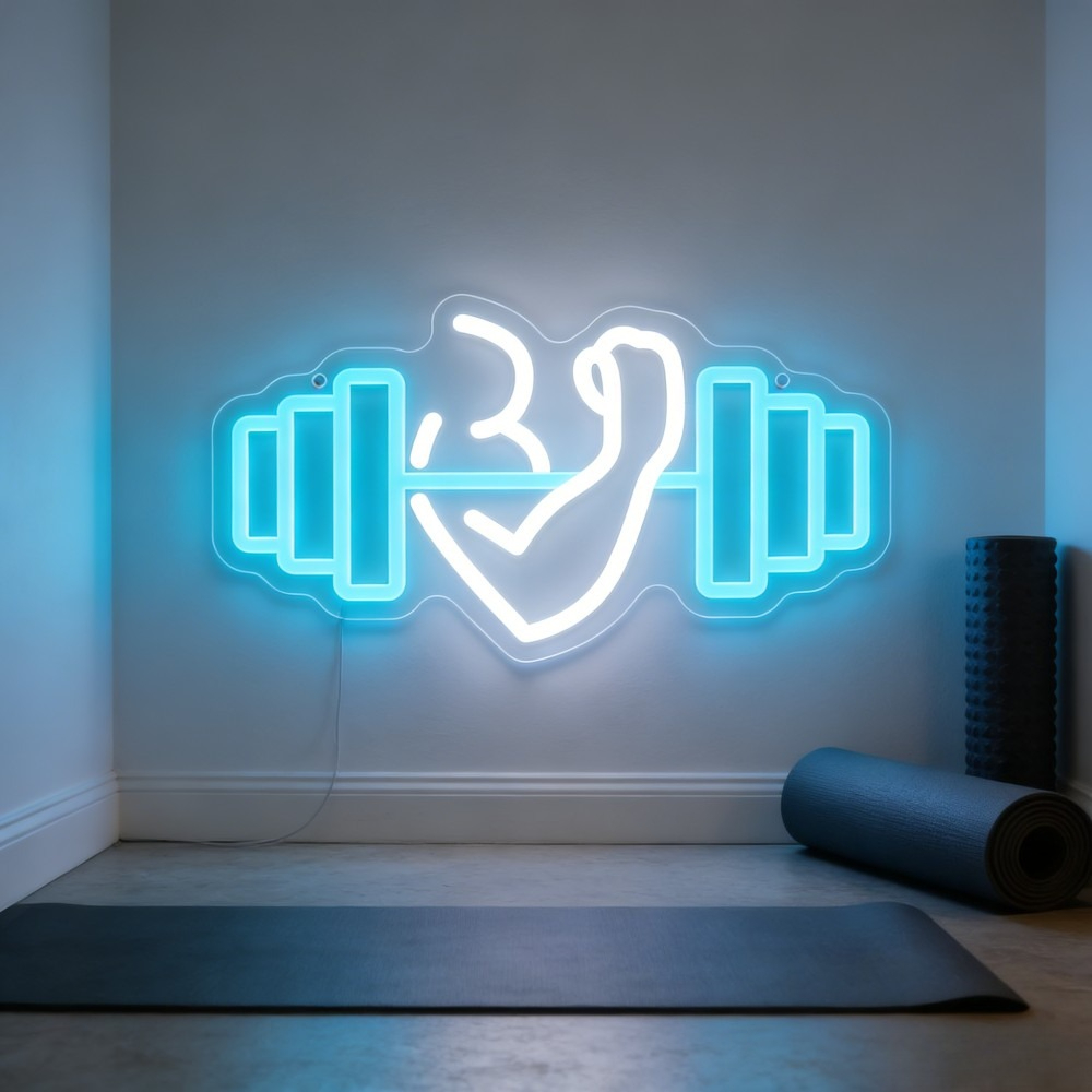 Yoga Fitness Quotes - Неоновая вывеска LED «Бицепс» для домашнего