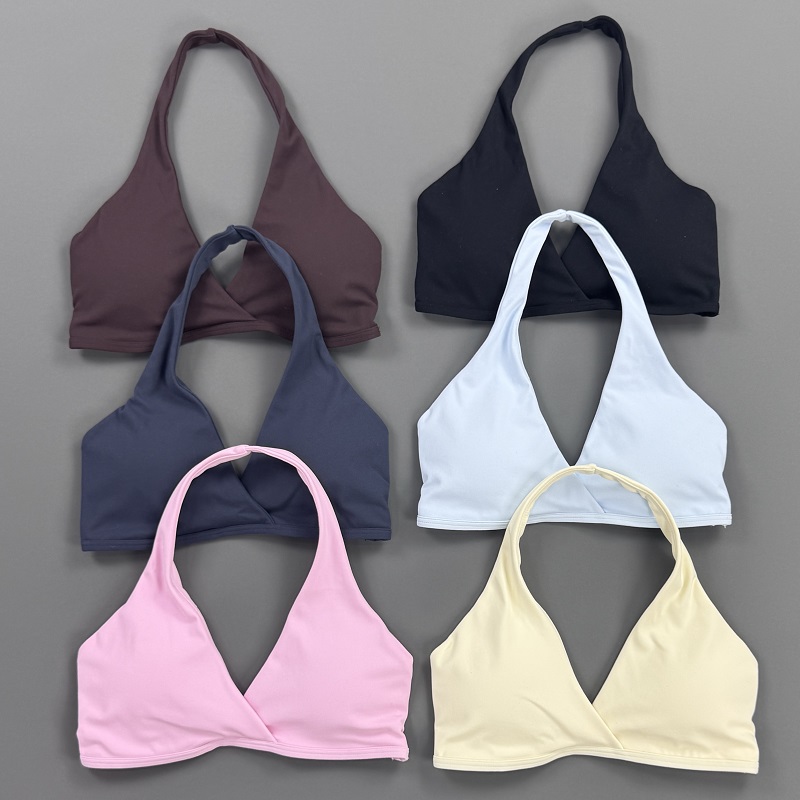 Yoga Fitness Matte - Женский спортивный топ с воротником-халтером, спортивный