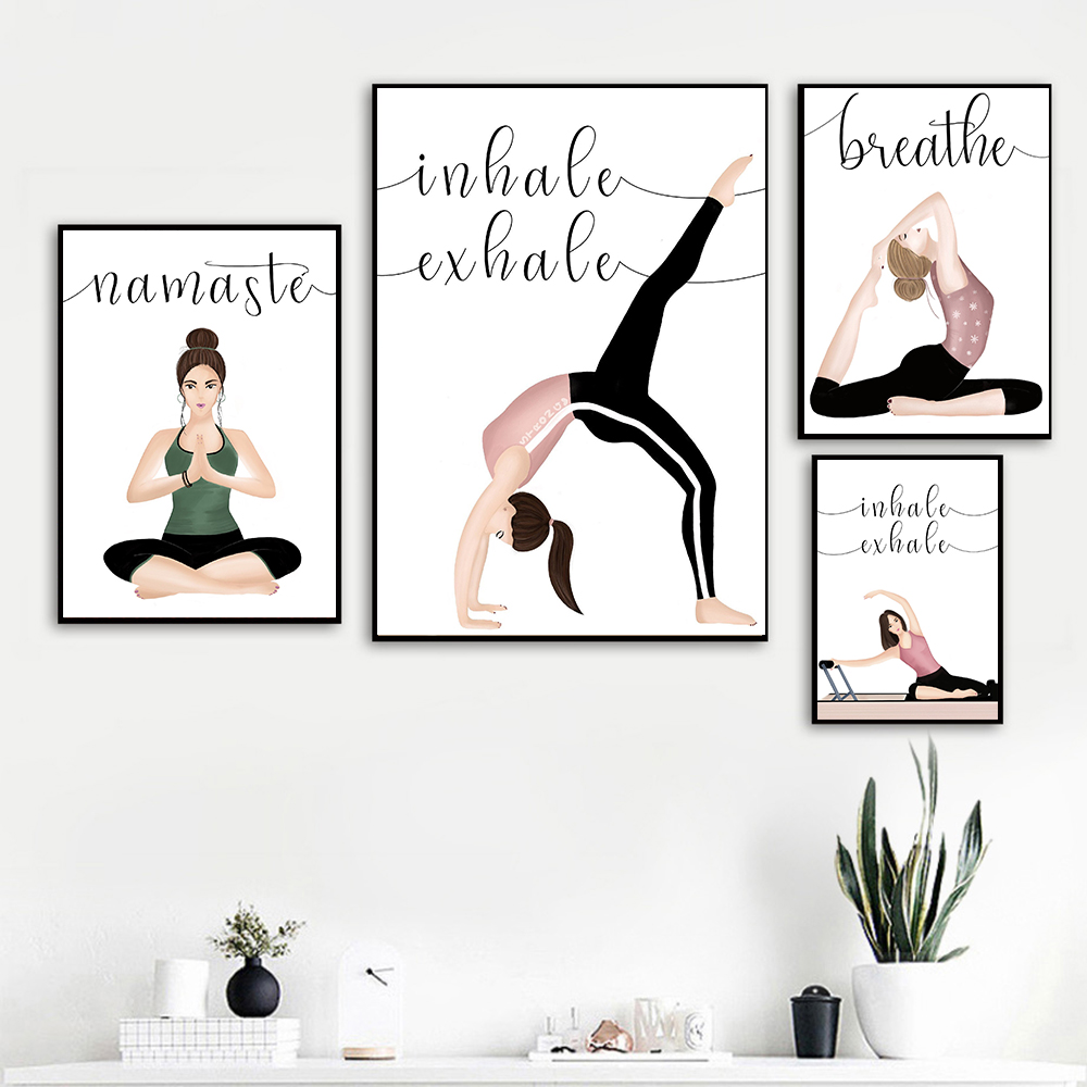 Вдох выдох цитата йога плакат  – обзор и цена Yoga Fitness Quotes